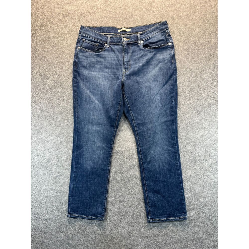 Levis Jeans Women's 32‎ Classic Straight Blue Stretch Denim Pants High Rise